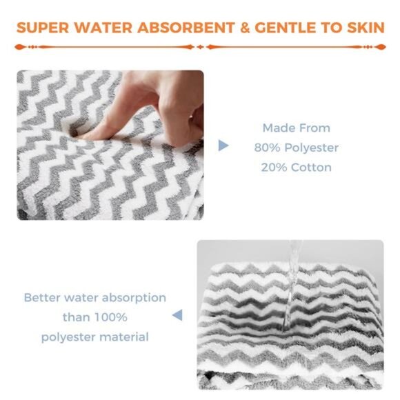 Microfiber Hair Towel Wrap for Women 2 Pack,Adjustable Hair Drying - Picture 3 of 7